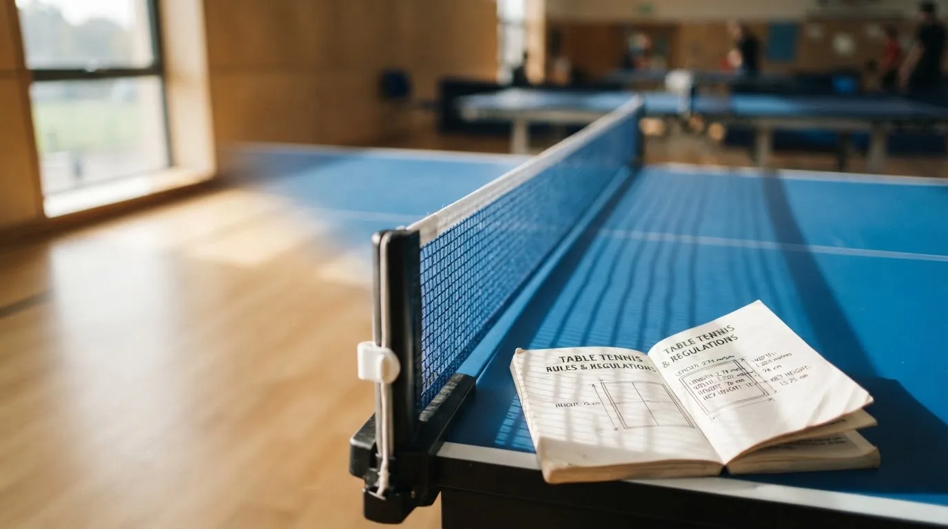 An empty courtroom with wooden benches in morning light